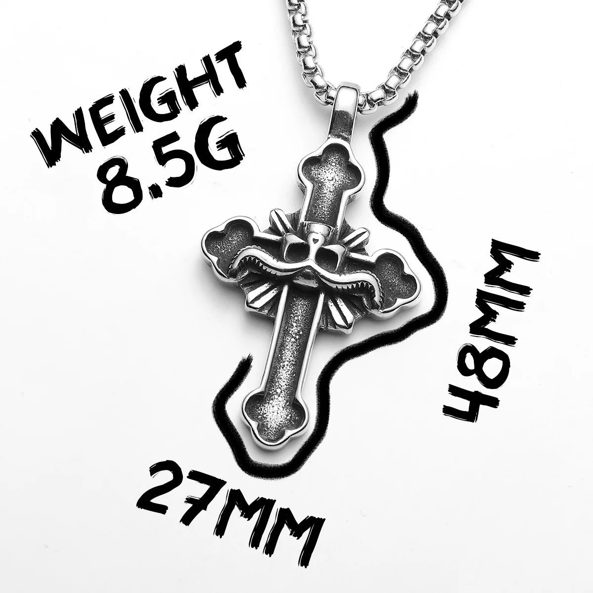 Satan Cross Pendant Necklace — Stainless Steel