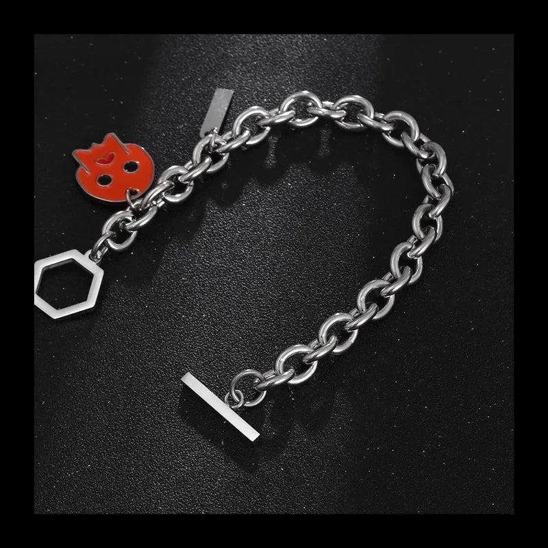 Skull Pendant Chain Bracelet — Stainless