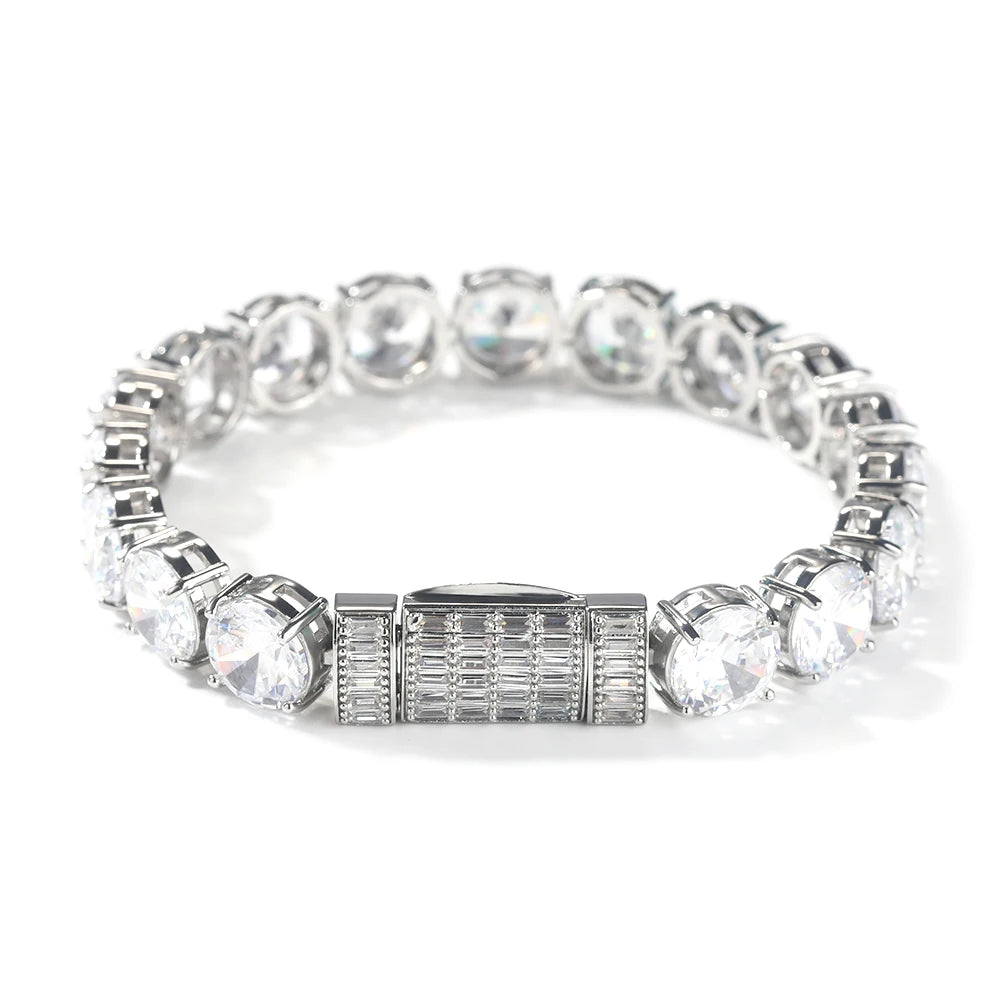 UWIN 10mm Tennis Chain Bracelet Zirconia Iced Out Cubic Baguette Bail Zirconia Fashion Luxury Hiphop Jewelry
