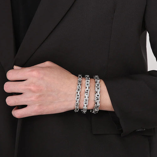 8MM Byzantine Link Bracelet — Stainless Steel