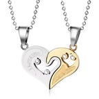 Iced Out Heart Pendant Necklace Stainless Steel