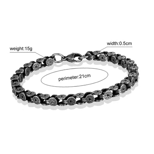 Male Retro Stainless Steel Cuban Chain Bracelet Men Hip Hop on the  Fashion hand Jewelry Miami Chain Bracelets For Boy Gift Hot