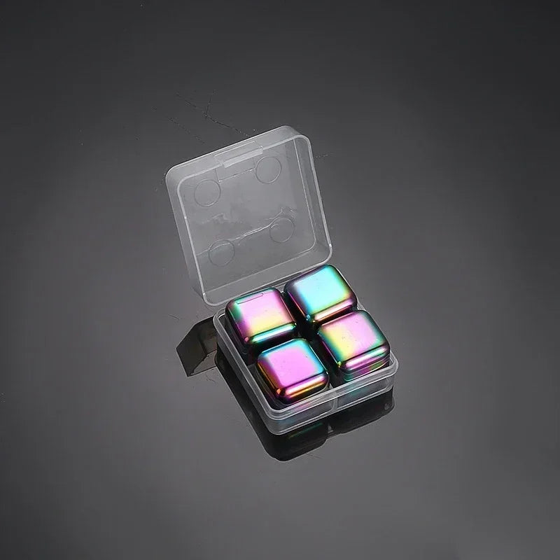 Reusable Whiskey Stones Stainless Steel Ice Cubes Quick-Freeze Wine Cooler Food Grade Metal Pellets Beer Cooler Bar