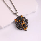 1PC INGCHAU Vintage Stainless Steel Myth of Europe Viking Wolf Head Necklace For Men Animal Amulet Necklace Men Jewelry