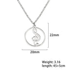 Music Necklace Treble Clef Note Chain Musical Symbol Staff Notation Gift For Woman Men Stainless Steel Pendant Jewelry
