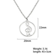 Solo Treble Clef Pendant Necklace — Stainless Steel