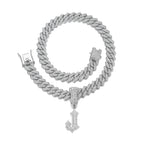 Fashion Shining A-Z Letter Pendant Zircon Inlaid Charm Necklace 26 Initial Alphabet Name Clavicle Chain Party Jewelry Gift