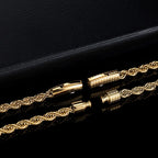 6mm Rope Chain Necklace Stainless Steel Never Fade Waterproof Choker Men Women Jewelry Gold Color Chains Gift