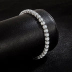 Silver Jewelry 4MM Tennis Bracelet Inlaid with Zircon, Luxury Banquet Engagement Party Gift for Women