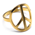 Peace Symbol Silver Ring — Stainless Steel