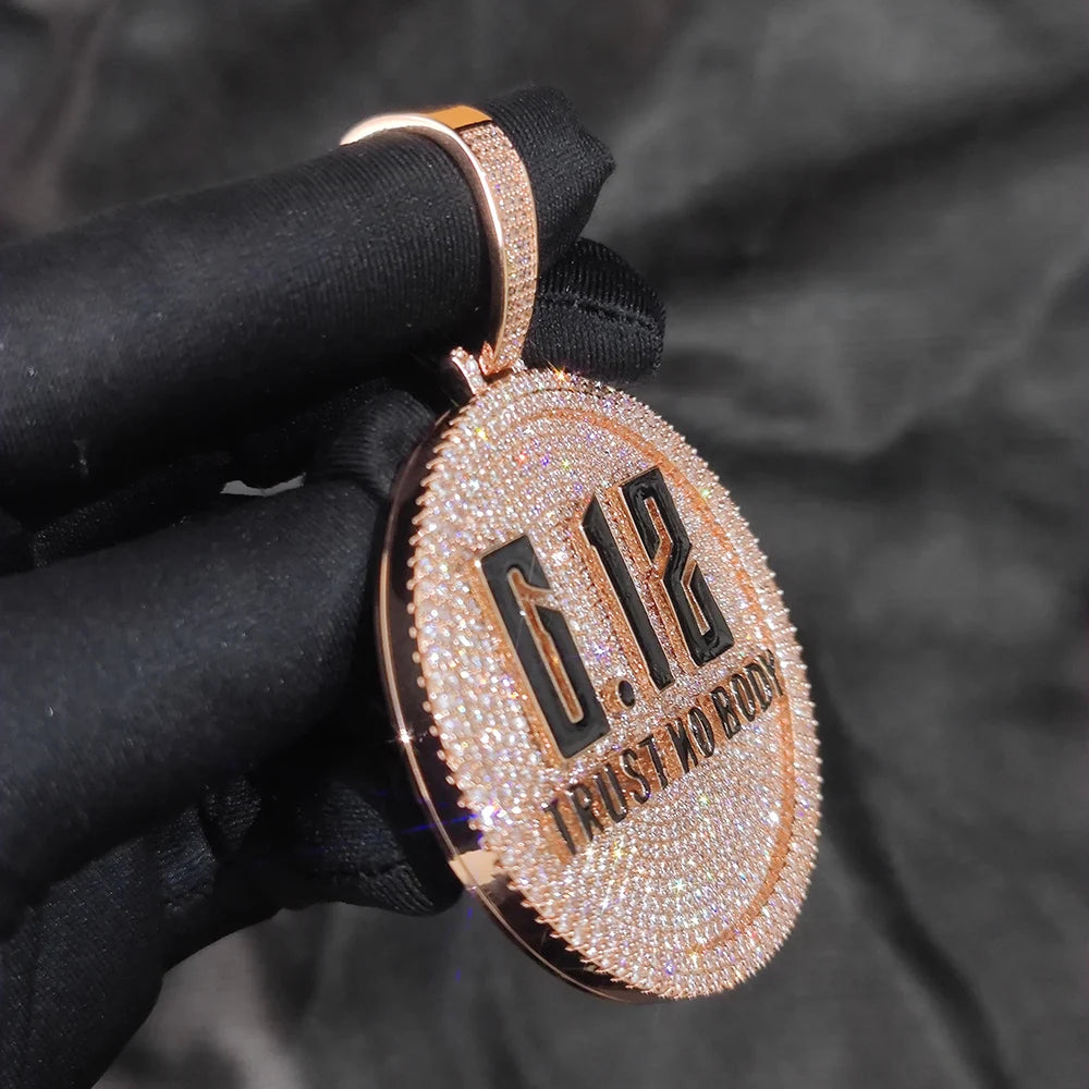 Iced Out Letter Pendant Rose Gold 60MM