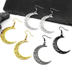 Tree Of Life Gold Earrings Hollow Crescent Moon