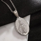Stainless Steel Christian Virgin Mary Pendant Our Lady of Guadalupe Necklace Women's Religious Lucky Amulet Jewelry Gift