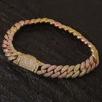 Rose Gold Cuban Chain Necklace Iced Out 10MM