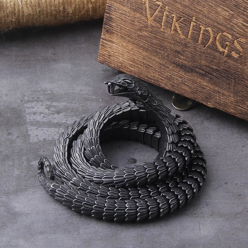 Viking Snake Pendant Necklace — Stainless Steel