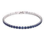 Luxury Hiphop Iced Out 4mm Cubic Zirconia Crystal Tennis Bracelets For Women Men Gold Color Silver Color Bracelet Chain Jewelry
