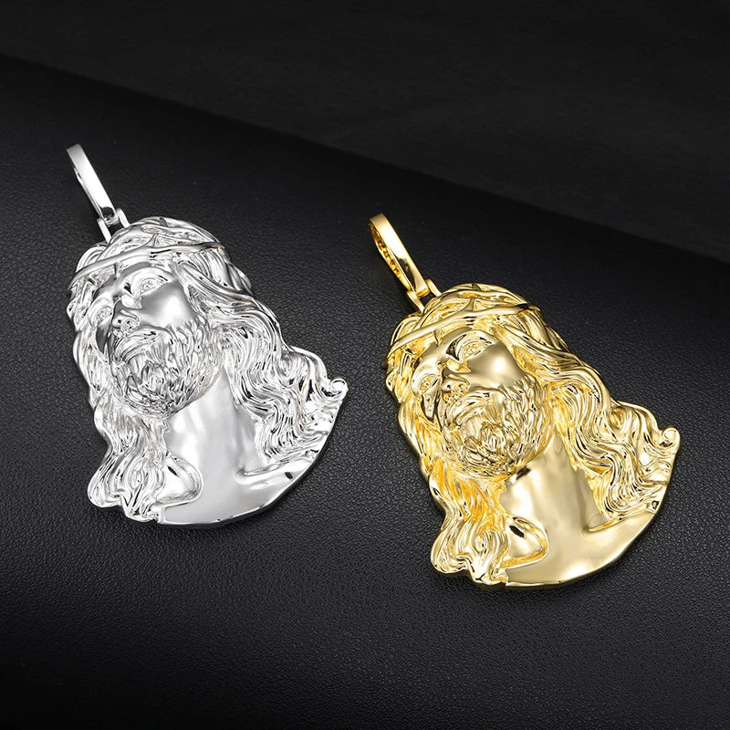 Hip Hop High Polishing Bling JESUS PIECE Pendants Necklace Men Rapper Jewelry Gold Silver Color