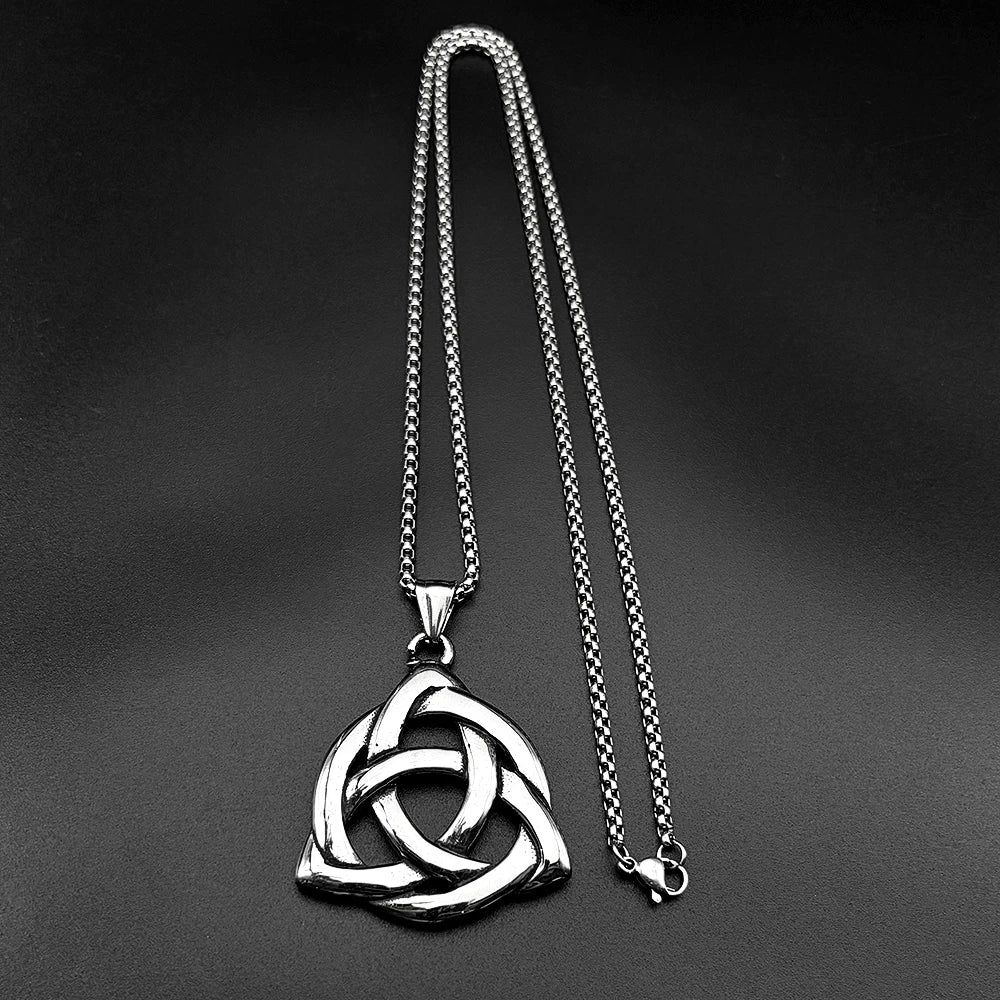 Hollow Trinity Knot Infinity Pendant Necklace — Stainless Steel