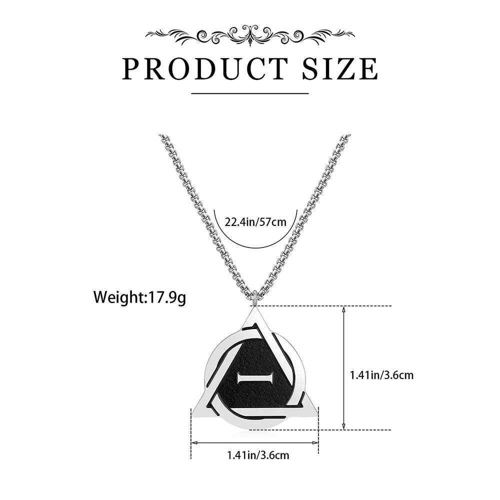 Triangle Stainless Steel Pendant Necklace For Men Women Luxury Hip Hop Necklaces Fashion Simple Retro Accessories