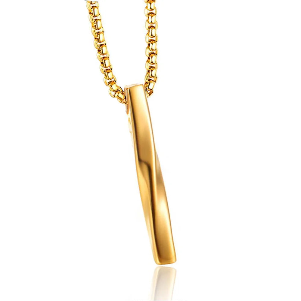 Silver Minimal Spiral Pendant Necklace Stainless