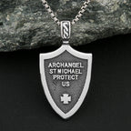 Angel Shield Cross Pendant — 316L Stainless Steel