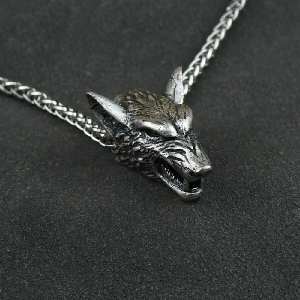 Viking Wolf Head Necklace Pendant Norse Viking Amulet Men Women Original Animal Jewelry