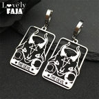 Star Moon Steel Earrings Vintage Goat Sheep Head