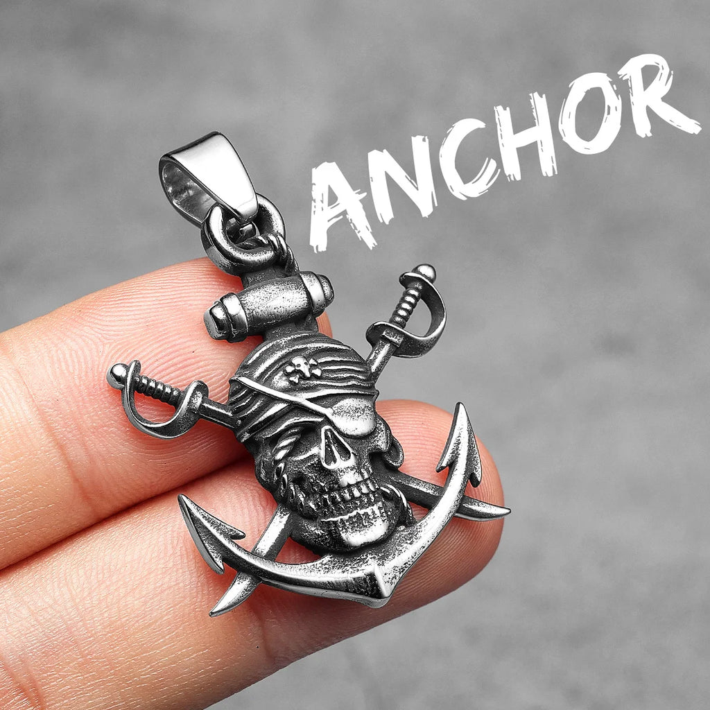 Anchor Sailor Pendant Necklace — Stainless Steel