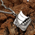 Viking Longship Norse Pendant Necklace — Stainless Steel