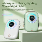 Colorful Hanging Neck Fan Portable Hanging Neck Fan Intelligent Digital Display Colorful Atmosphere Light Five-speed