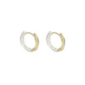 Gothic Embossed Scroll Click Hoop Earrings — Stainless Steel