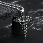 Good Polished 2024 New 316L Stainless Steel Feather With Zircon Pendant Necklace For Men Fashion Casual  Jewelry Couple Gift