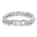 6-16mm Gold Color 316L Stainless Steel Curb Cuban Link Chain Bracelet Bangle Jewelry 7-9inch for Men Women