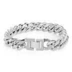 6-16mm Gold Color 316L Stainless Steel Curb Cuban Link Chain Bracelet Bangle Jewelry 7-9inch for Men Women
