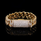 Iced Out Cuban Bracelet Stainless Steel 18MM 3-Row