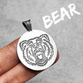 BearTexture Animal Men Necklaces With Pendant Stainless Steel Jewelry for Male Women Punk Hip Hop Accessories Gifts Wholesale