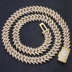 Iced Out Spiked Chain Necklace Stainless Steel