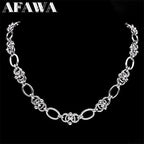 Gothic Thorns Knot Chain Necklace for Men Women Stainless Steel Silver Color Hip Hop Trend Neck Chains Cool Jewelry