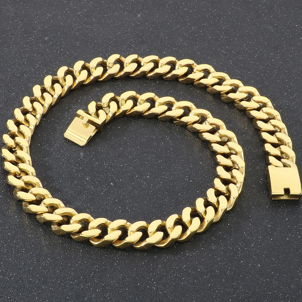 Massive Cool 20mm Width 70cm Long Chain Man Necklace 316L Stainless Steel Curb Cuban Link Chains On Neck Jewelry Men's