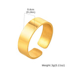 Punk Bend Ring for Men Boys,High Polished Stainless Steel Adjustable Ring,6/8/11.5mm Width Simple Ring for Husband Son