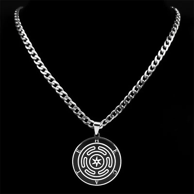 Greek Myth Silver Chain Mythology Hecate Wheel