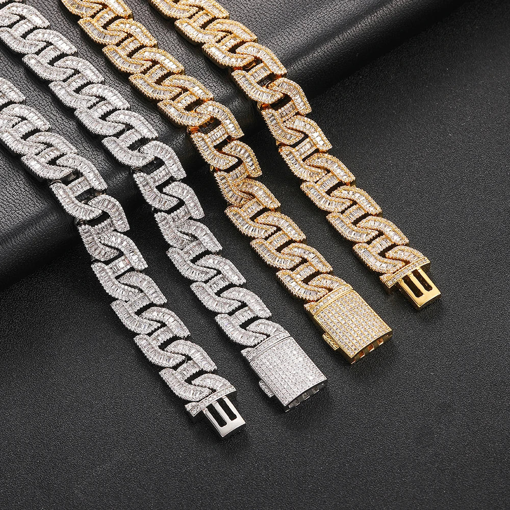 Iced Out Cuban Chain Necklace Stainless Steel 16MM