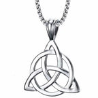 Retro Classic Celtic Knot Round Pendant Necklace for Men and Women Punk Hip-Hop Trend Amulet Jewelry