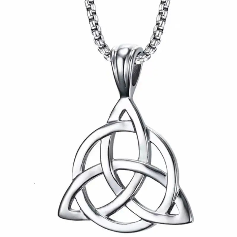 Retro Classic Celtic Knot Round Pendant Necklace for Men and Women Punk Hip-Hop Trend Amulet Jewelry