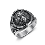Hip Hop Gold Color Lion Head Ring Stainless Steel Big Large Animal Lion Finger Rings For Men Boys Punk Rapper Jewelry