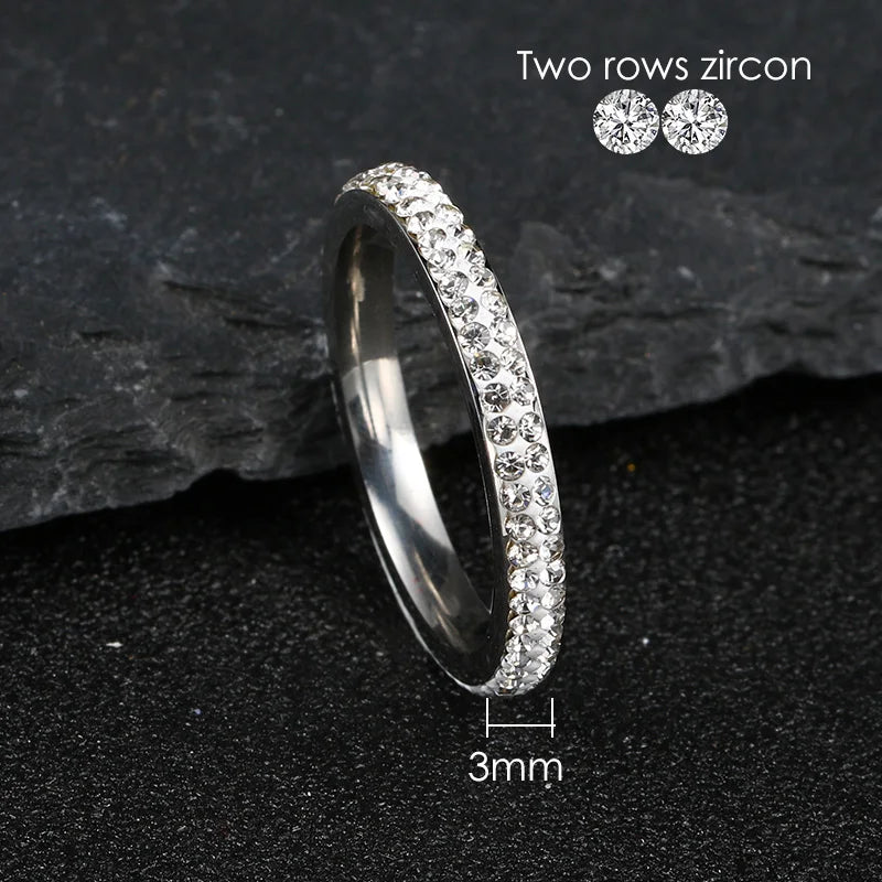 Luxury Iced Out Ring Homme Titanium Steel Chunky Rings For Men Women Couple Fashion Jewelry Accessories Wholesale Korea Style