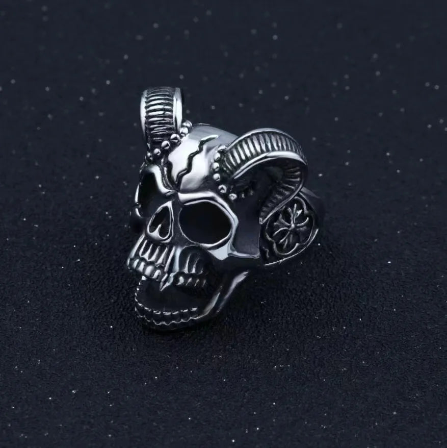 Skull Demon Steel Ring European American Retro