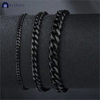 316L Stainless Steel Cuban Chain Bracelet for Men Women Figaro Vintage Metal Viking Kpop Pulseras Emo Cute Luxury