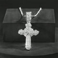 Iced Out Jesus Cross Cuban Pendant — Gold