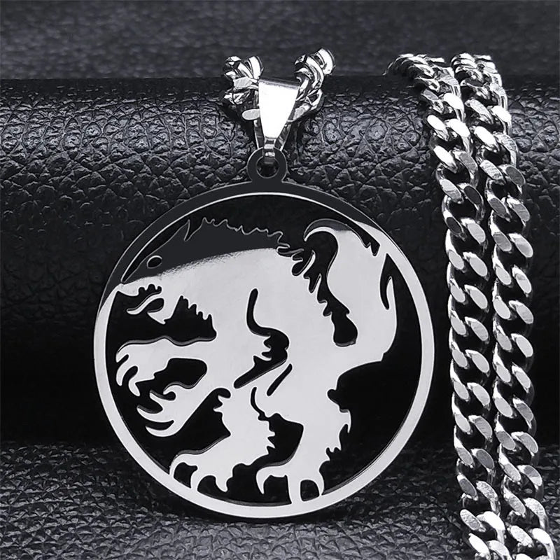 Vintage Werewolf Pendant Necklace — Stainless Steel